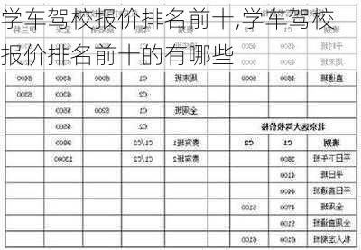 学车驾校报价排名前十,学车驾校报价排名前十的有哪些